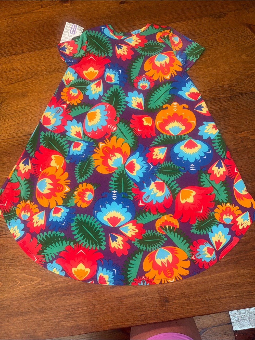 LuLaRoe Bright Multi Floral Scoop Neck Top - Picture 4 of 8